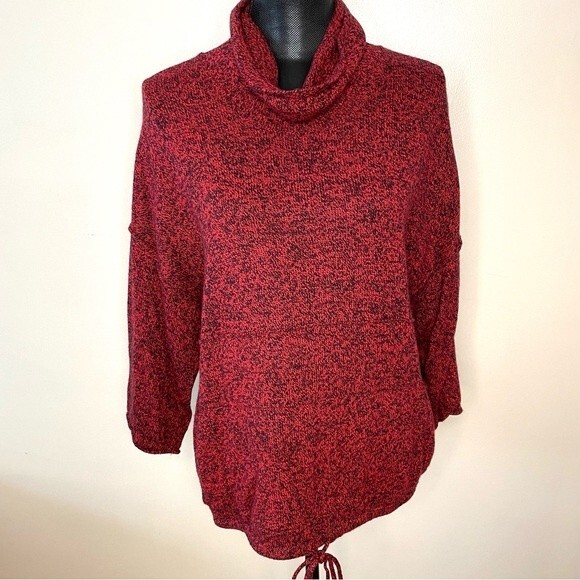 J Jill Kimono Sweater Marled Cashmere Blend Boxy Oversized Red Size XS - Picture 1 of 12